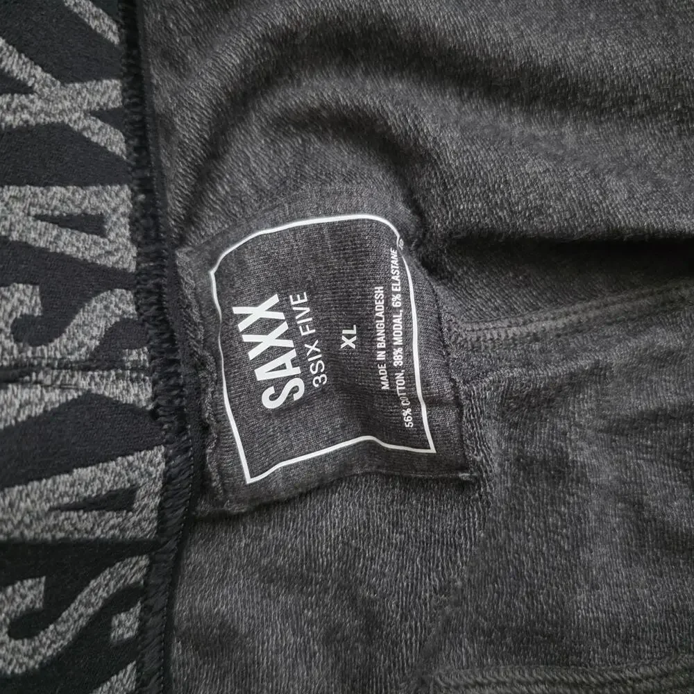 SAXX 3Six Five Lounge Sweatpant Black Heather(Dark Gray) Pants Men Sz XL NWT - Picture 9 of 12
